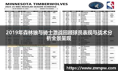 2019年森林狼与骑士激战回顾球员表现与战术分析全景呈现